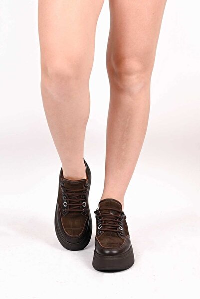 Bestello Pantofi de damă cu șireturi din piele naturală cu talpă din polietil...