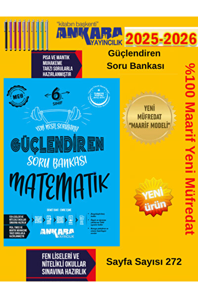 Ankara Yayıncılık Ankara %100 Yeni Müfredat 6.Sınıf Güçlendiren Matematik Sor...
