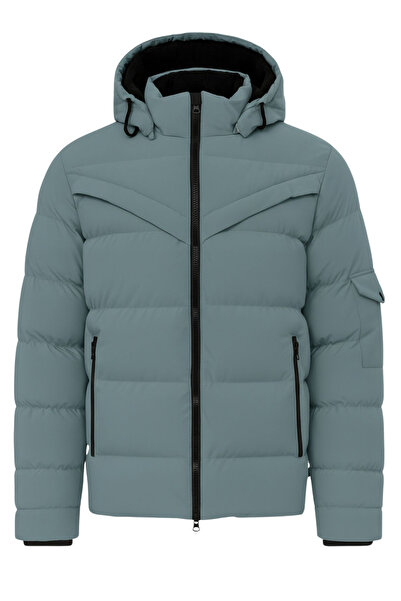 SİVAİST Men's Water Green Men's Outdoor Waterproof Hooded Winter Coat – Wind ...