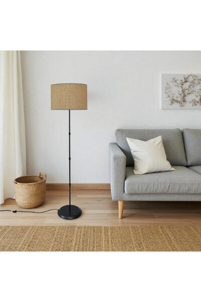 YULAMP HOME CONCEPT ARES SİYAH METAL AYAKLI JÜT KUMAŞ BAŞLIKLI LAMBADER