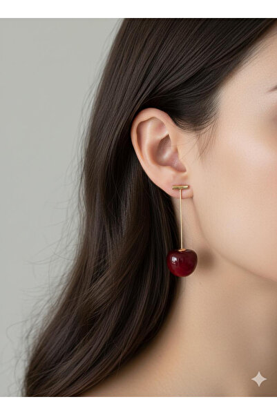 selfquality Paslanmaz Çelik Kadın Sallantılı Kiraz Küpe