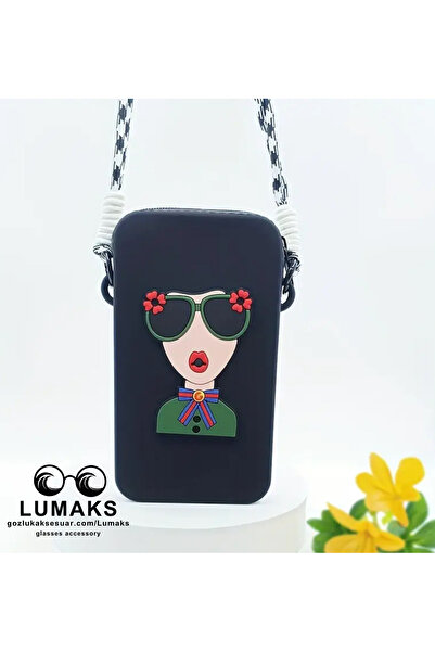 glasses accessory LUMAKS Силиконова дамска чанта за телефон и грим с регулиру...
