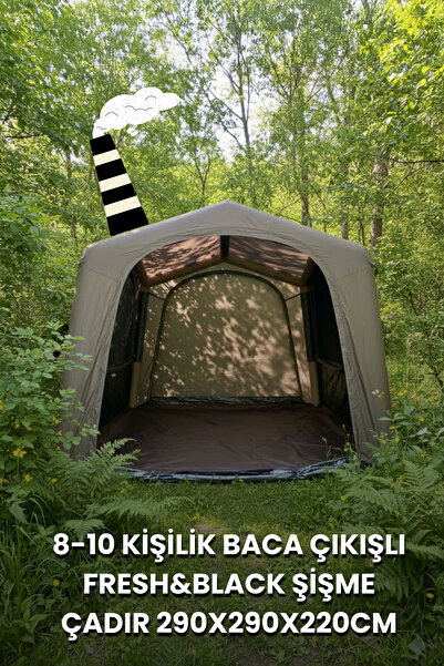 post alley 8-10 Kişilik Baca Çıkışlı Fresh&Black Şişme Çadır 290X290X220CM