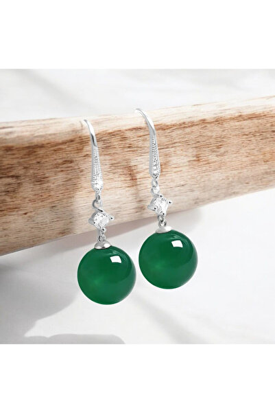 ORGANICYOU Yiwushi 1 Pair New Simple Fashion Unique Agate Round Beads Earrings for Women