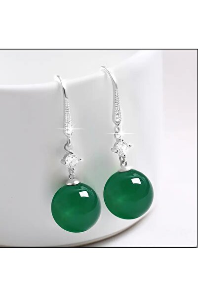 ORGANICYOU Yiwushi 1 Pair New Simple Fashion Unique Agate Round Beads Earrings for Women