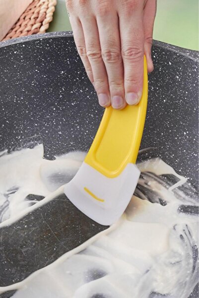 mucit home Tava Taban Temizliği İçin Silikon Spatula Tava ve Bulaşık Yıkamak ...