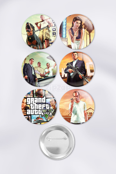 ZipZap GTA 5 Video Oyun Bilgisayar Oyunu Çanta Süsü Rozet İğneli Buton Rozet ...