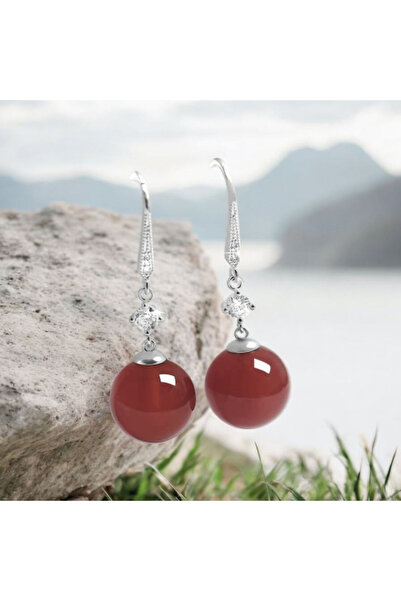ORGANICYOU Yiwushi 1 Pair New Simple Fashion Unique Agate Round Beads Earrings for Women