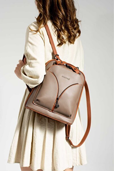 H&D COLLECTİON Yoro Model Women's Backpack and Shoulder Bag Waterproof Faux Leather Multi-Pocket Ultra VIP