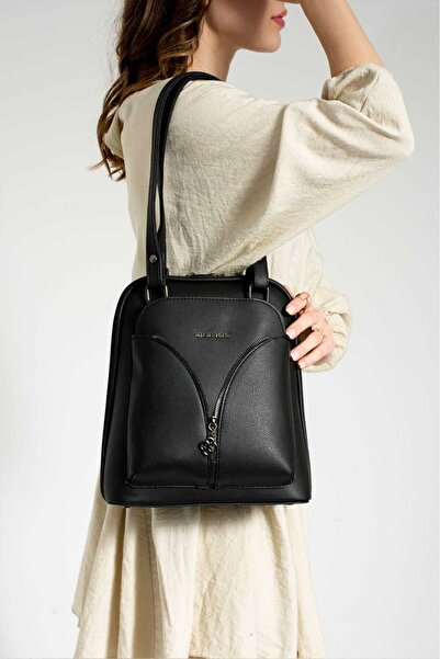 H&D COLLECTİON Yoro Model Women's Backpack and Shoulder Bag Waterproof Faux Leather Multi-Pocket Ultra VIP