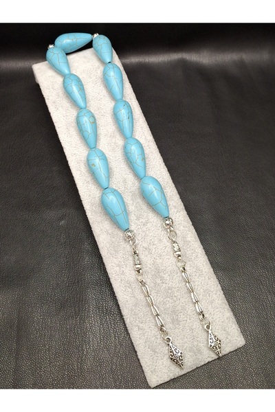 Han Ticarethane سبحة زازا فيروزية كبيرة الحجم مكونة من 11 حبة