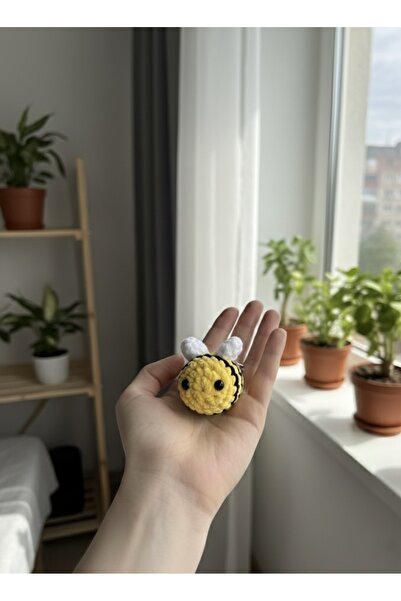 yucin سلسلة مفاتيح على شكل نحلة محبوكة يدويًا، إكسسوار حقيبة لطيف مصنوع بالكروشيه |   فكرة هدية