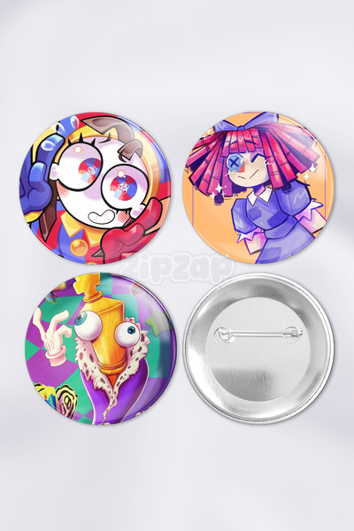 ZipZap TADC The Amazing Digital Circus Anime Animasyon Çanta Süsü Rozet İğnel...