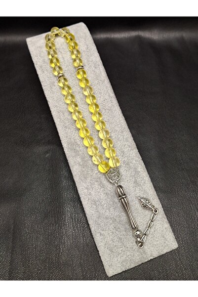 Han Ticarethane Rozariu din sticlă de culoare galben deschis