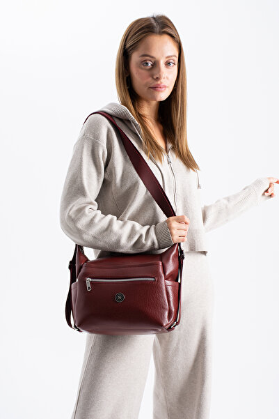 çkn sedat çakan çanta & fular & aksesuar Flat Skin Leather Cross Shoulder and Backpack