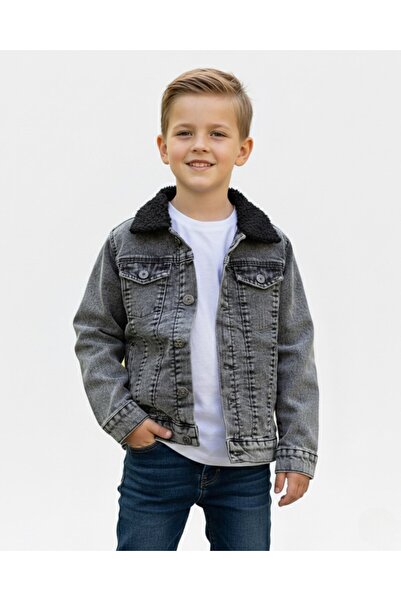 Ege Bebek Χειμερινό τζιν μπουφάν για αγόρια με επένδυση Welsoft / Μπουφάν τζιν / Τζιν / Επιλογές μεγεθών για ηλικίες 2-17 ετών