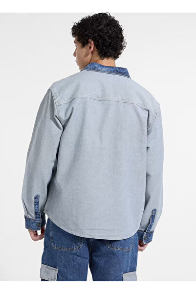 Guess Jeans Standart Mavi Erkek Denim Gömlek M5YH71D5M56-GJPN Jeans Erkek