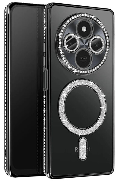 Nezih Case Redmi 14C Uyumlu Taşlı Magsafe Şarj Özellikli Kamera Korumalı Siml...