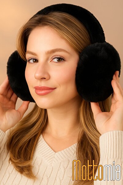 mottomia Powder Pink Soft Plush Foldable Earmuffs – Women's Winter Ear Protection, Protects from the Cold