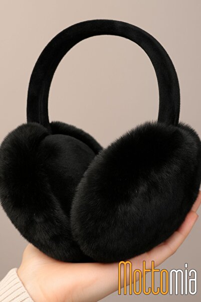 mottomia Powder Pink Soft Plush Foldable Earmuffs – Women's Winter Ear Protection, Protects from the Cold