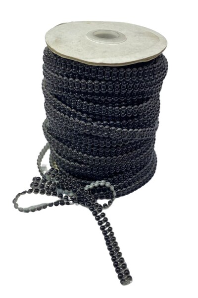 INURA GLOBAL صف لؤلؤي قابل للخياطة عرض 1 سم أسود 1 متر