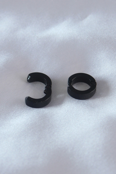 Skygo Steel Black Color Compression Men's Earrings - TJ-EKP279