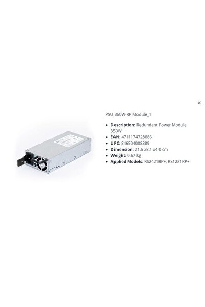 Other Modul de alimentare redundant Synology 350W zasilacz 350W-RP MODULE_1