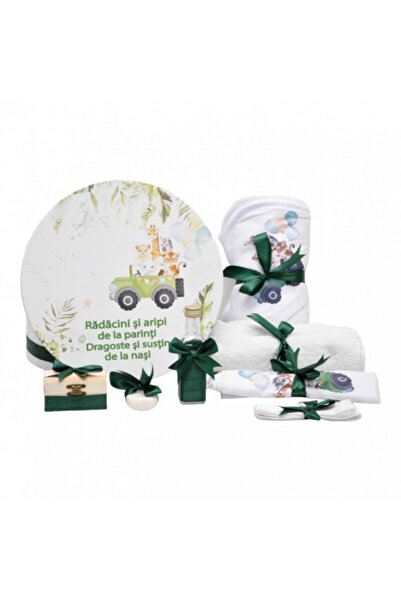 OEM Εξατομικευμένο σετ βάπτισης, 8 τεμάχια - Σαφάρι Τζιπ, Πράσινο - SPB-76