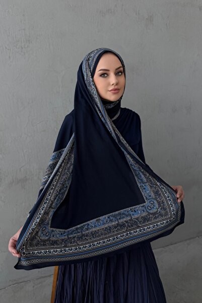Byedauzunlar Navy Blue Zerem Imported Sand Shawl