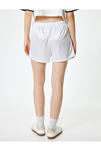 Koton Women's Beige Elastic Waist Mini Shorts