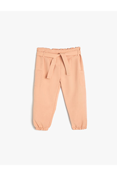 Koton Baby Girl's Pink Cargo Jogger Trousers