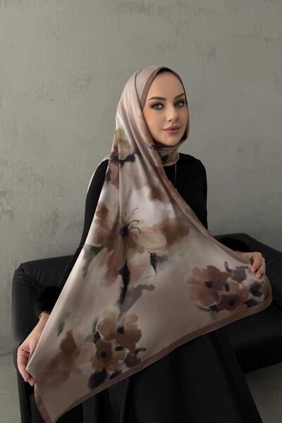 Byedauzunlar Şal din mătase nisipită Mink Roesa