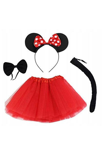 Skygo Minnie Mouse Kostüm Seti Etek Taç Kuyruk Papyon Gösteri Seti