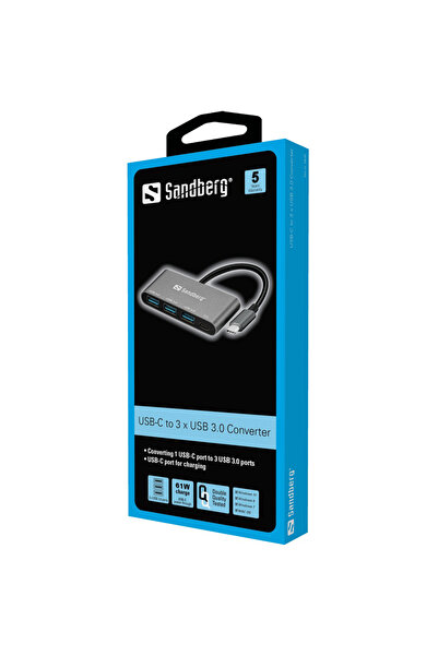 Other Hub Sandberg USB-C - 3xUSB 3.0 + PD 136-03