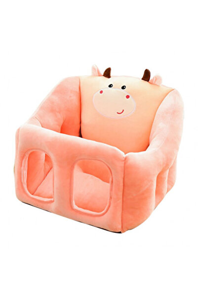 OEM Multifunctional plush armchair with backrest and footrest, Cow, Pink, 40 cm