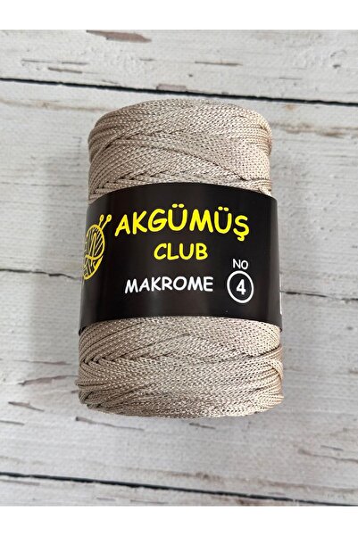 miraylahobi Polyester Makrome No:4 200 gr Akgümüş Clup