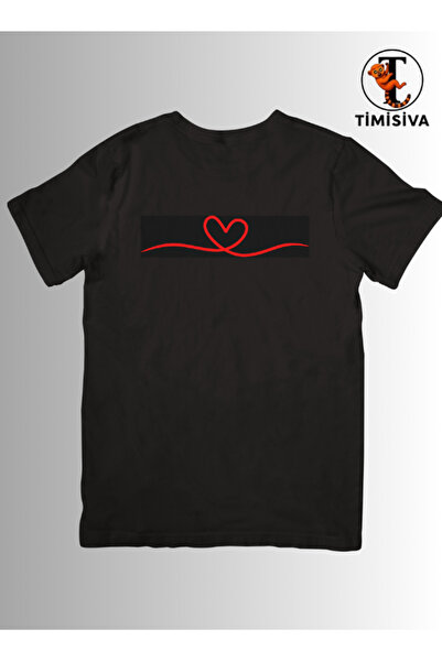 TİMİSİVA Tricou unisex supradimensionat KALP ÇİZGİ Ba cu imprimeu amuklu Bi g...
