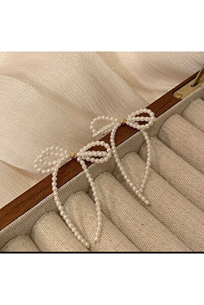 Shiklik Bowknot Design Pearl Detailed Earrings That Complete Your Elegance