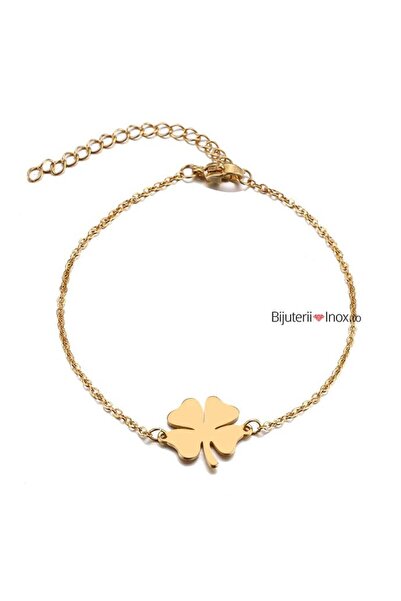 KEVSA Jewelry Brățară din oțel inoxidabil - „Trifoi cu patru foi al fericirii” - BF470