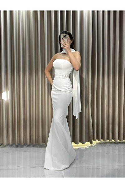 Kaleiçi Yıldızlar Beyaz Straplez Balık Model 5169