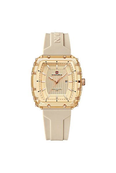Naviforce Ceas de damă 7124 Gold - afișaj analogic, la modă, casual, cu dată, rezistent la apă 5ATM