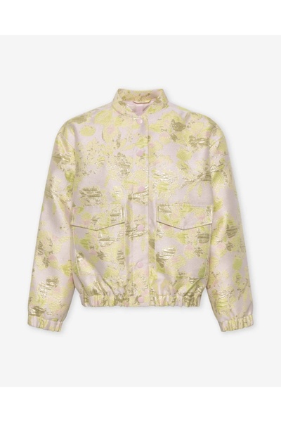 MOSTWANTED Kadın Pastel Gold Dokulu Jakarlı Bomber Ceket
