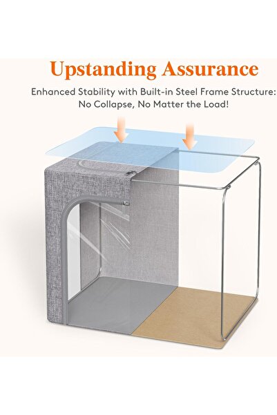 Xess Clothes Storage Bins with Metal Frame - 40L, 4 Pack