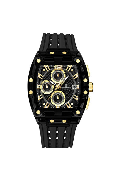 Naviforce Ceas bărbătesc 7105 negru-auriu – Design militar, funcții multiple,...