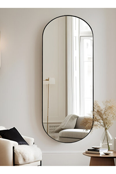 Taimi Elegant DesignMirror 120X80cm-Makeup Mirror with Black Metal Frame for dressing room,living room