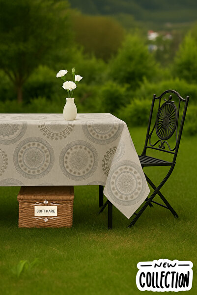 Soft Kare Pvc Fiber Tablecloth – Wipeable, Waterproof, Modern Pattern, for Kitchen and Dining Table