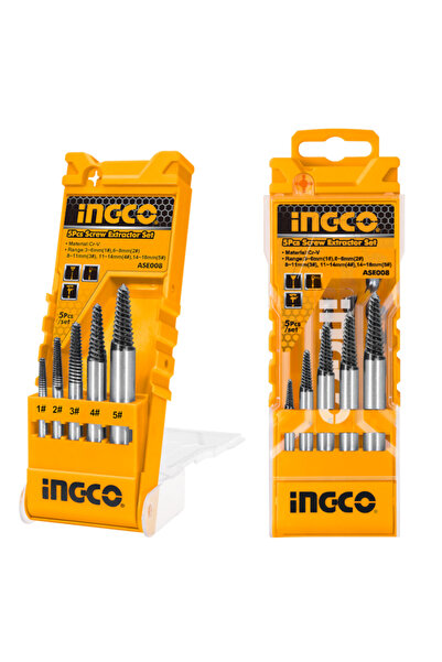 Ingco Set extractoare de șuruburi, INGCO, 5 piese