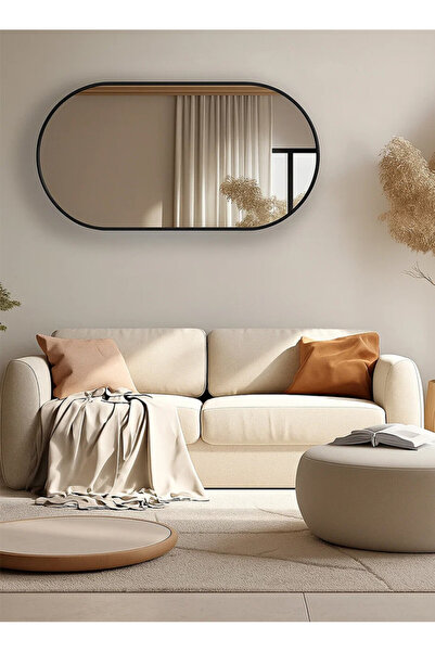 Taimi Wall Mirror 80x60cm-Elegant Design Mirror with 3-Back Light Levels Black Frame-ForMakeup,Enterway