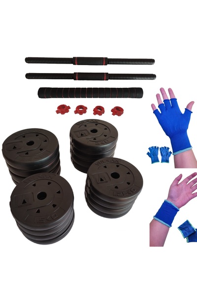 Vulkan Set gantere si haltera 30 kg Vulkan® cu set manusi si mansete fitness