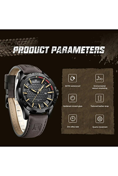 Naviforce 8023 Men's Watch Black-Yellow – Luxury Design, Multiple Functions, Luminous Display, 3ATM